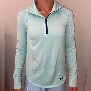Mint green, under armour zip up, size large